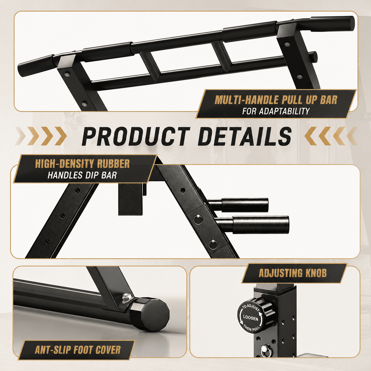 Wesfital Pull Up & Dip Bar Station, Multi-Function Home Gym Strength Training Equipment for Men & Women Muscle Building