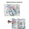 thumbnail image 6 of Octopus Coastal Bathroom Window Curtain, Beach Nautical Ocean Coral Seahorse Vintage Light Filtering Coffee Kitchen Curtains, Bedroom Living Room Curtains 2 Panel 84"x63", 6 of 6