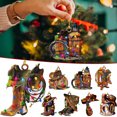 thumbnail image 4 of YAOMOBB Christmas Tree Decoration Creative Cowboy Themed Hat Xmas Tree Pendant Wild West Car Rear View Mirror Hanging, 4 of 7