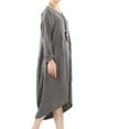 thumbnail image 4 of Women's Cotton Linen Dresses Irregular Hem Shirt Dress with Pockets Gray M, 4 of 5