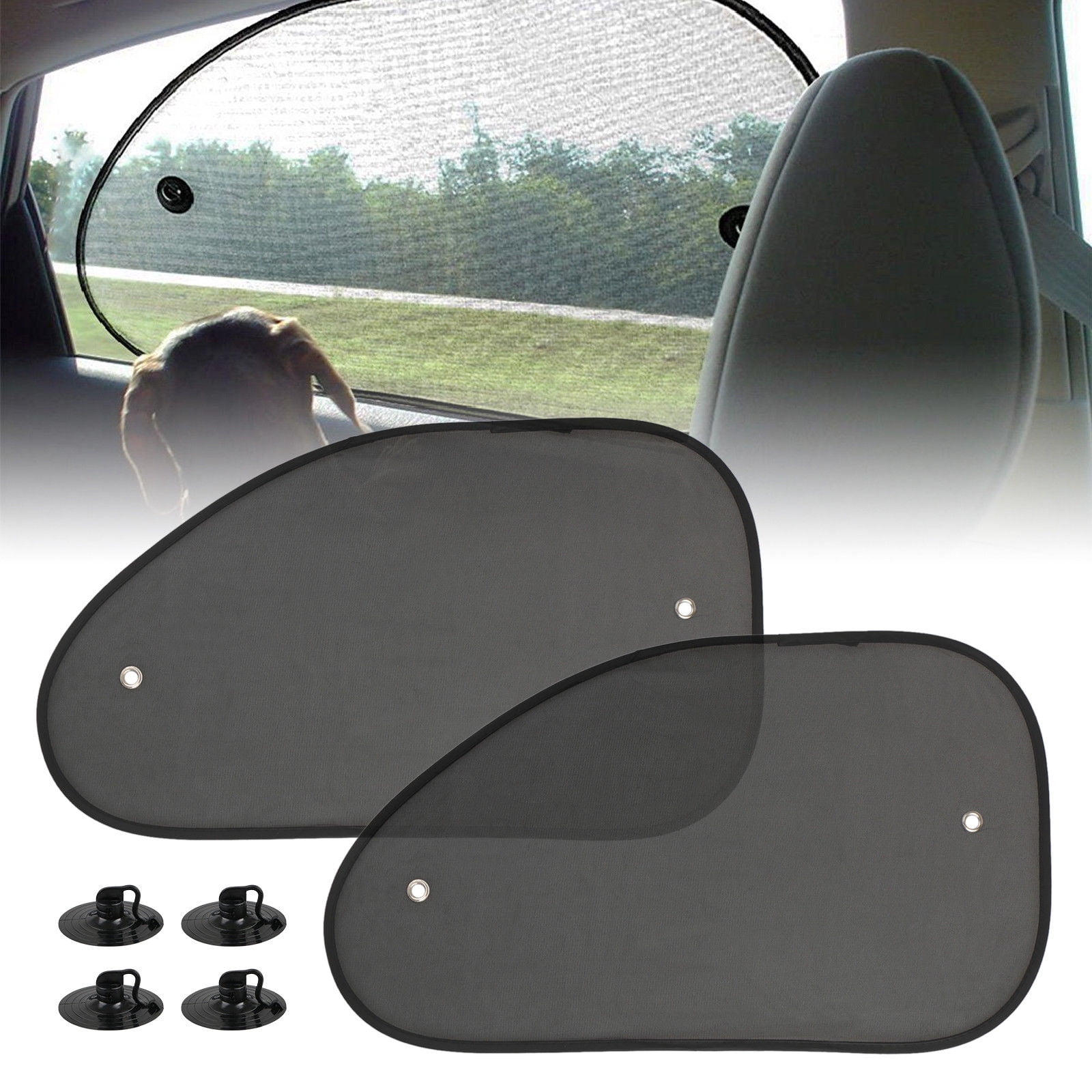 2 pcs Car Sun Shades Cover Blocker for Rear Side Window Baby Kids UV Protection 