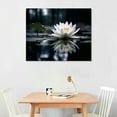 thumbnail image 2 of ONETECH Canvas Wall Art Lotus Leaf and White Lotus on the River Wall Art Prints Painting Flower Reflection Pictures for Living Room Wall Decor Artwork Abstract for Home Modern Decoration, 2 of 4