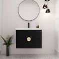 thumbnail image 6 of 28" Bathroom Vanity Cabinet with Ceramic Sink Wall Mounted Bathroom Cabinet for Small Bathroom, Black, 6 of 10