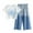 Blue, variant on Sets for Girls Three-Dimensional Gradient Pullover T Shirts and Wide Leg Denim Pants Girls Outfits Size 2-9