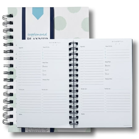 UPC: 0855034008009 | Kahootie Co Daily Planner with Teal Polka Dot Design
