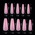 thumbnail image 3 of Colored Long Coffin Press On Nails Ballerina Acrylic Artificial False Nail Tips Full Cover Manicure Designs ABS Khaki, 3 of 6