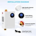 thumbnail image 4 of Tankless Water Heater Electric, Instant Hot Water Heater Under Sink, 3000W Instant Hot Water Heater Under Sink, Portable Mini Electric Water Heaters for RV Kitchen, 4 of 11