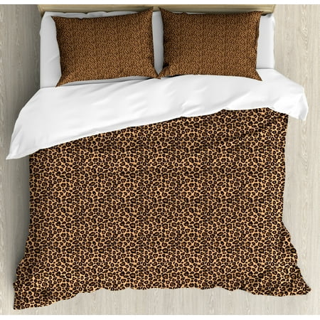 Leopard Print Queen Size Duvet Cover Set Leopard Texture