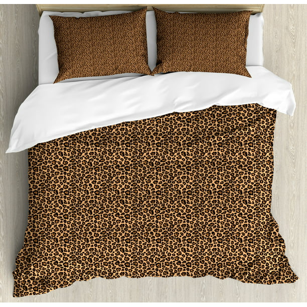 Leopard Print King Size Duvet Cover Set, Leopard Print King Bed Sheets