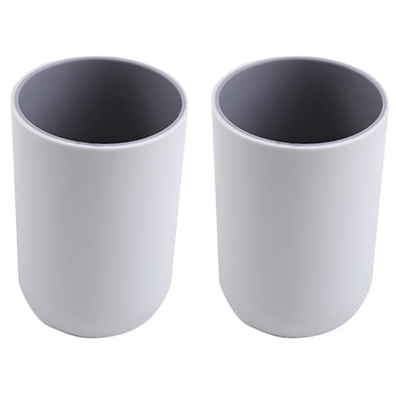 ACDANC 2 Packs Modern Round Plastic Unbreakable Tumbler Cup for Bathroom Vanity Countertops for Rinsing,Drinking,Storing Dental Accessories and Organizing Makeup Brushes