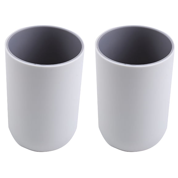 ACDANC 2 Packs Modern Round Plastic Unbreakable Tumbler Cup for Bathroom Vanity Countertops for Rinsing,Drinking,Storing Dental Accessories and Organizing Makeup Brushes