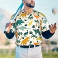 thumbnail image 5 of Picia Dinosaurs and Tropical Leaves Pattern Mens Polo Shirts Quick Dry Short Sleeve Golf T Shirt Performance Moisture Wicking Casual Workout Baseball T-shirt-X-Large, 5 of 7