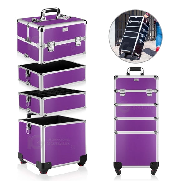 Comestiquera Profesional Divitech® Maletín 4 niveles Morado
