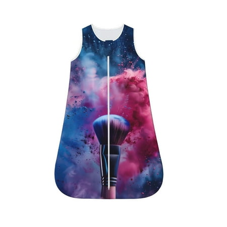 

Honeii Color Explosion Makeup Brush Print Unisex Babies Sleepbag Wearable Blanket Baby Sleeveless Sleeping Bag-Large
