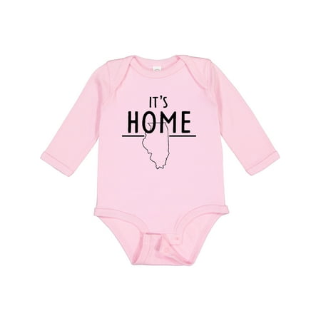 

Inktastic It s Home- State of Illinois Outline Gift Baby Boy or Baby Girl Long Sleeve Bodysuit