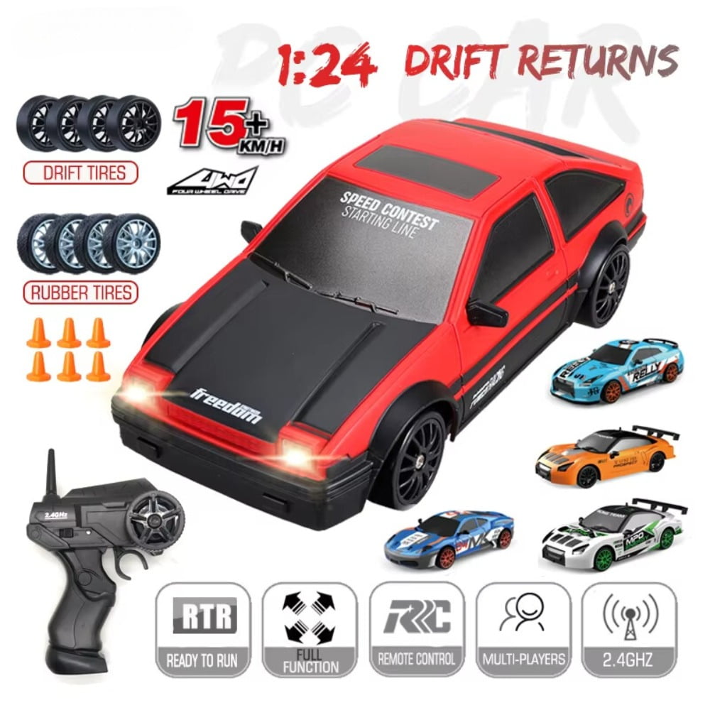 AIGIA RC Drift Car 1:24 Remote Control High Speed Race Drifting Cars 2.4GHz 4WD Racing Hobby Toy Car with Headlight