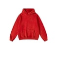 thumbnail image 3 of Men Hoodies Oversized Unisex Acid Wash Hoodie Vintage Cotton Sweatshirt Red M, 3 of 7