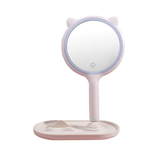 Lighted Makeup Mirror Led Three Color Light Portable Vanity Usb Rechargeable Com Lighted Makeup Mirror Led Three Color, Portable Makeup Mirror With Lights