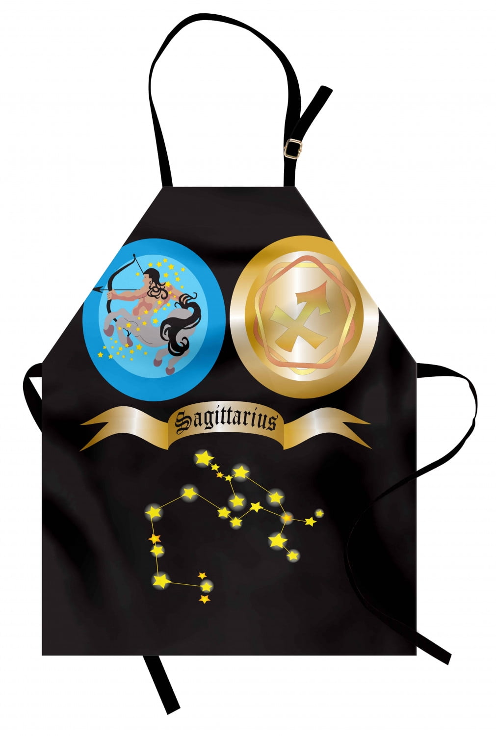 Zodiac Sagittarius Apron Mythical Centaur Motif with Zodiac Sign and Constellation Stars Pattern