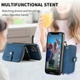 thumbnail image 5 of ELEHOLD iPhone 14 Crossbody Wallet Case, Zipper PU Leather Phone Case with Card Holder Wrist Strap Purse Cover for iPhone 14,Blue, 5 of 7