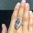 thumbnail image 3 of Charm 925 Silver Ring Marquise Cut Cubic Zircon Women Party Jewelry Sz 6-10, 3 of 5