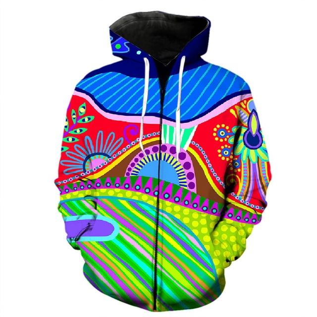 Sudadera con capucha y cremallera con estampado 3D abstracto de pintura artística para hombres y niños, sudaderas de primavera estilo hip hop para adolescentes, ropa de calle estilo Harajuku, sudadera