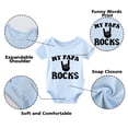 thumbnail image 2 of YSCULBUTOL Baby Twins Bodysuits My Papa Rocks Unisex Baby Clothes Infant Twin Romper Outfits With Hat, 2 of 5