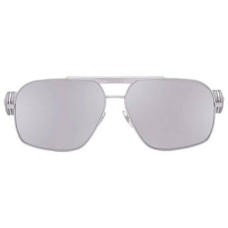 Versace Light Grey Mirror Silver Navigator Men's Sunglasses VE2269 10006G 62
