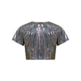 thumbnail image 2 of CHICTRY Kids Girls Metallic Sequins Jazz Dance T-Shirt Hip-Hop Dance Tops, 2 of 7