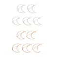 thumbnail image 1 of 10 pinzas para el pelo con forma geométrica, doradas y plateadas, para mujer y niña, con diseño de luna., 1 of 6