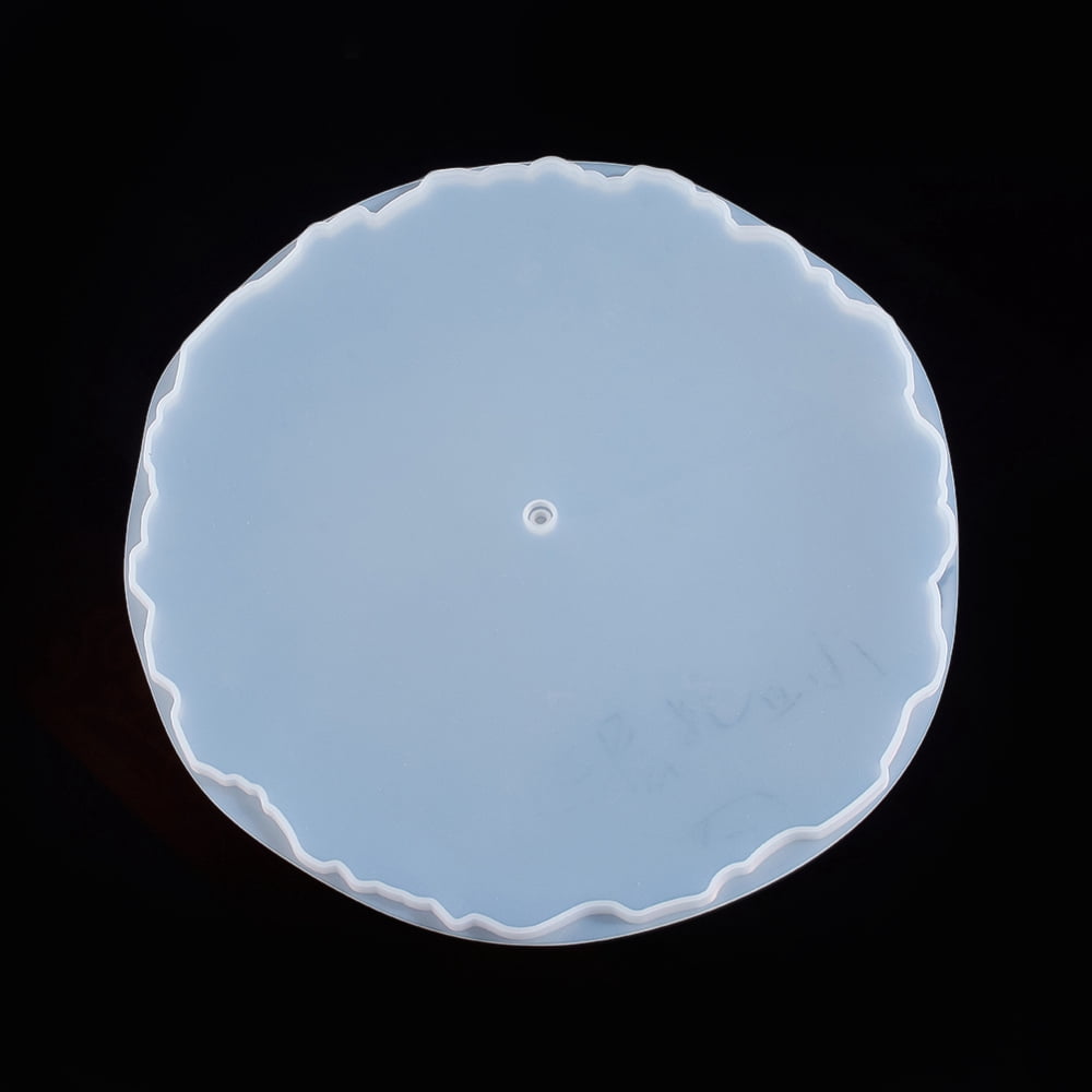 5 pc Silicone Molds Resin Casting Molds For UV Resin Epoxy Resin Jewelry Making Flat Round Tray White 250x7mm Inner Diameter: 240mm