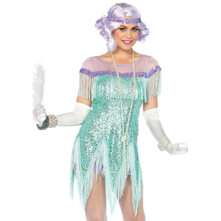 Leg Avenue Women's Foxtrot Flirt Aqua Flapper Dress Roarin' 20's