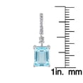 thumbnail image 3 of 10k White Gold Emerald-Cut Blue Topaz and White Topaz Dangle Earrings, 3 of 5