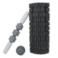 thumbnail image 2 of Juego de rodillos de masaje de espuma para relajar músculos huecos, portátil, para fitness, yoga, cintura, cuello y espalda, traje negro de cuatro piezas., 2 of 14
