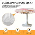 thumbnail image 6 of Pink Mushroom Floral Butterfly Elastic Fitted Round Table Cover Vintage Green Plant Waterproof Outdoor Tablecloth for Holiday Party, Picnic, Patio & Dining Fits Tables Up to 55"-60", 6 of 8