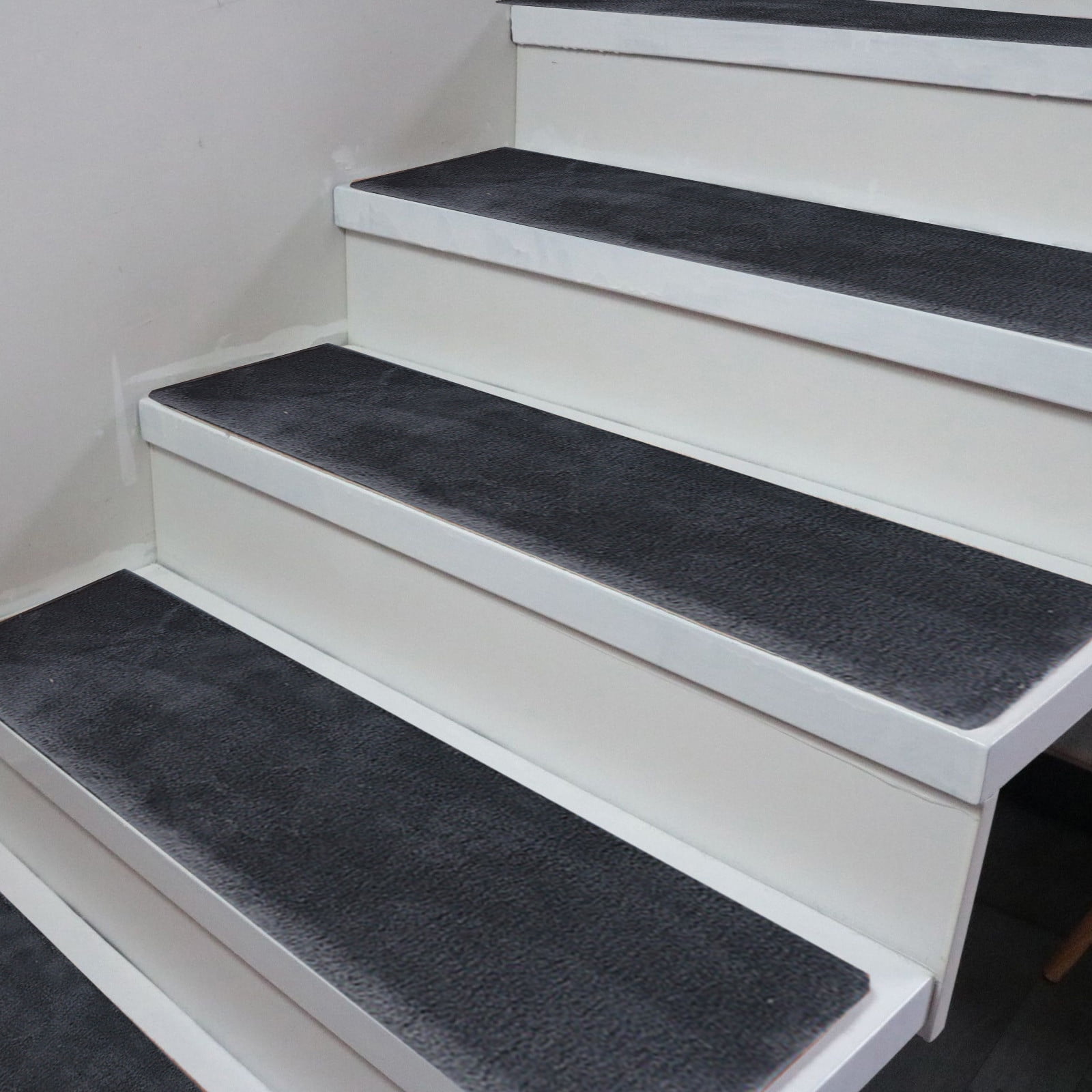 Stair Treads Black And White Staircase With Carpet Carpet Runner - Main Image
