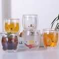 thumbnail image 2 of Taza de Cristal Creativa de Doble Pared con Oso y Perro 260 ml, 2 of 9