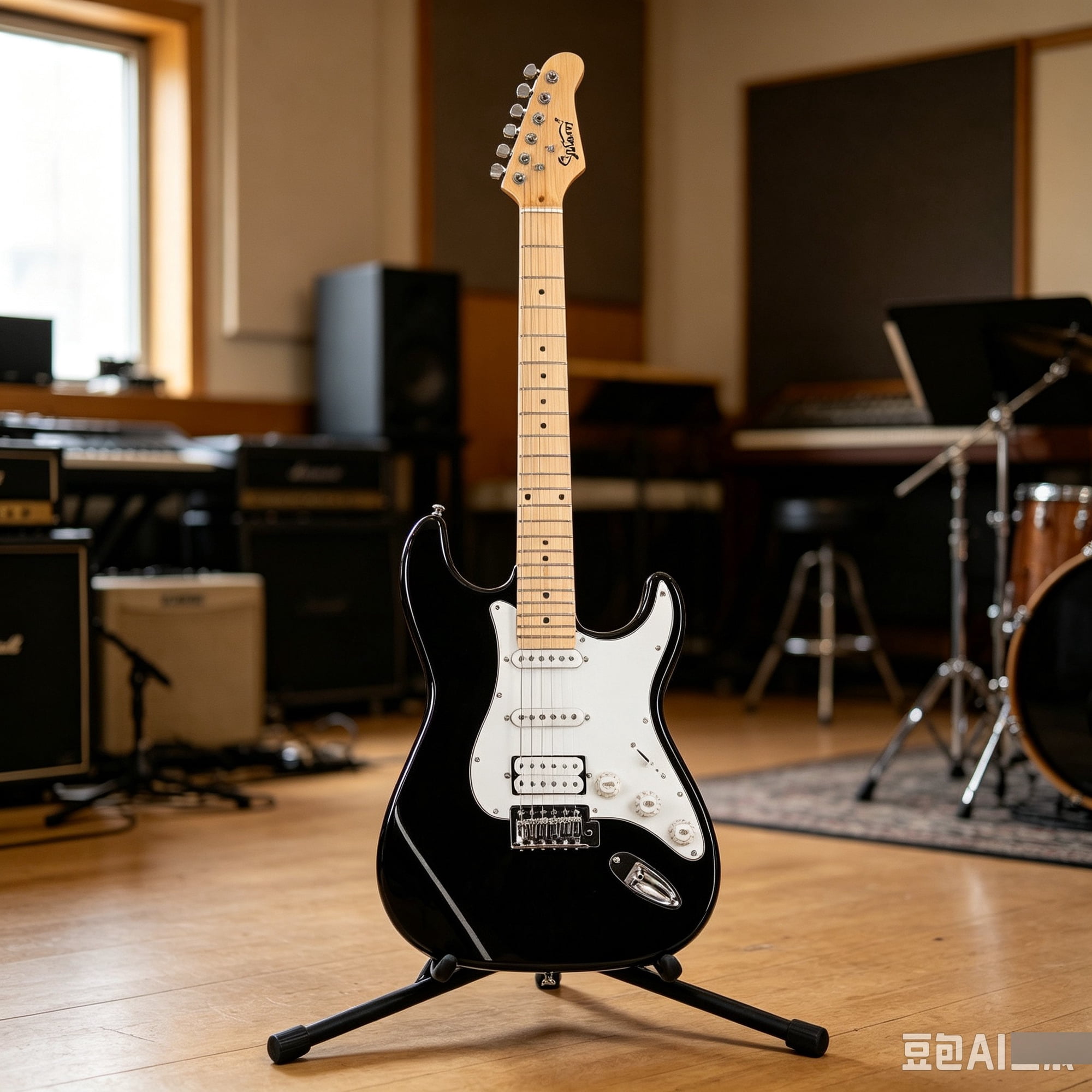 EDOEMSE GST Stylish H-S-S Pickup Electric Guitar Kit in Black Stringed Instrument with Bag, Strap, Amp, Pickup for Beginners, Students and Professionals