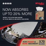 WypAll PowerClean X70 Cloths Medium Duty Wipes (41455), Pop-Up Box, Long Lasting Towels, White (10 Packs of 96 Sheets, 960 Sheet Total)