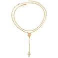 thumbnail image 5 of NICKSUN Cross Necklace for Women, 14K Gold Plated Chain Necklace Layered Dainty Sideways Cross Pendant Choker Necklace Simple Cute Jewelry for Women Christmas Day Gifts, 5 of 6