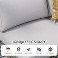 thumbnail image 6 of YODOLLA 7-Piece Patio Furniture Set with Tea Table, Rattan Wicker Outdoor Sectional Furniture Sofa Conversation Set, Grey Rattan&Light Grey Cushions, 6 of 7