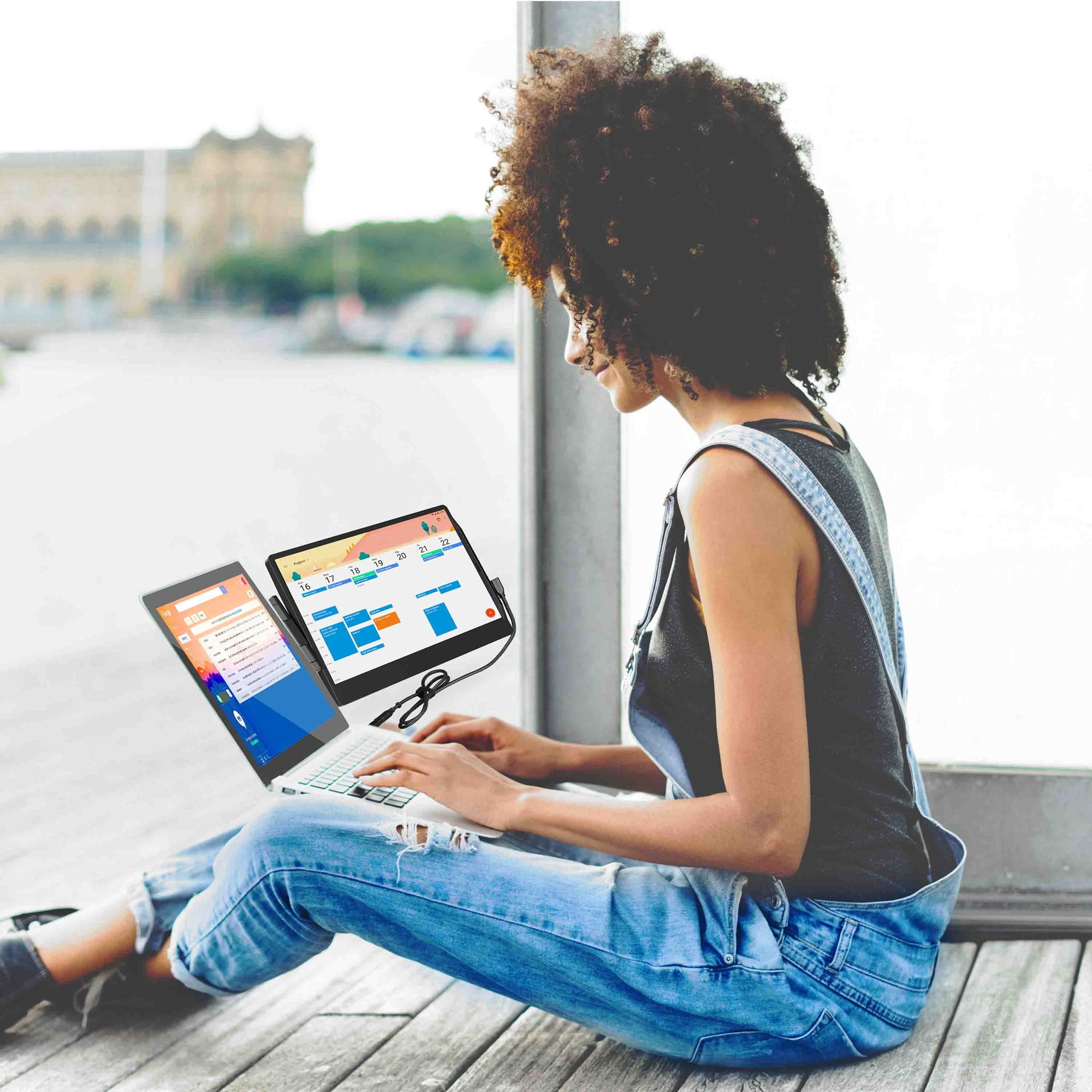 New SideTrak Swivel Attachable Portable Monitor for Laptop 12.5" FHD IPS Rotating Dual Laptop Screen | Mac, PC, Chrome OS Compatible | All Laptop Sizes | Powered by DisplayPort USB-C or Mini HDMI