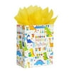 13"Large Gift Bag With Tissue Paper For Birthday Gift Bags, Wedding Bags,Retail Bag (Dinosaur)