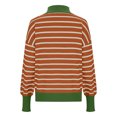thumbnail image 6 of ChaoHeng Ladies Sweaters Stripe Long Sleeve Round-Neck Tops 2024 Fashion Trendy(Orange,S), 6 of 9