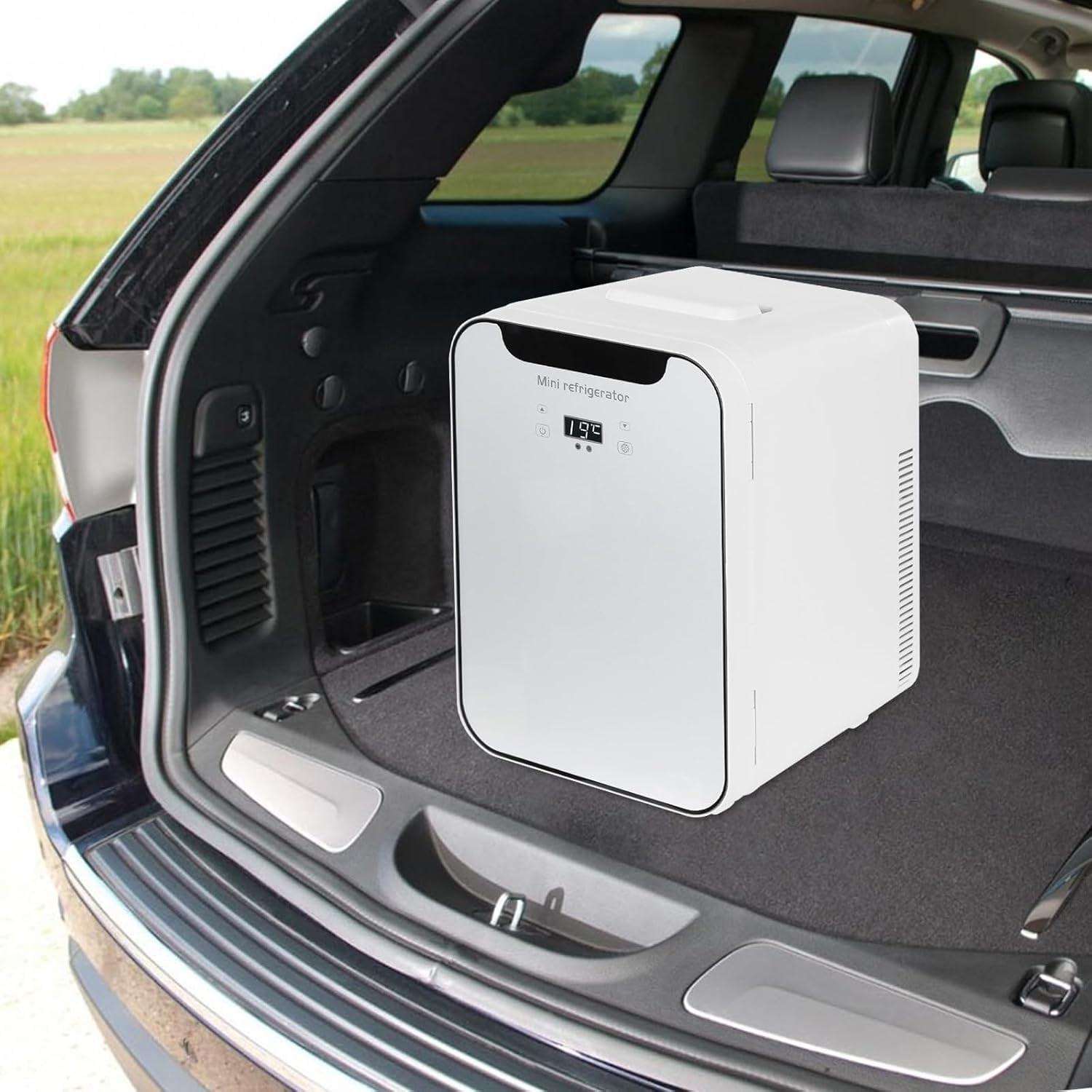 20L Mini Fridge, Portable Mini Fridge w/LED Temperature Control, 110V AC and 12V DC, Cooler & Warmer Multifunctional Fridge for Apartment, Office, Car