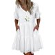 thumbnail image 2 of Puntoco Vestido De Manga Corta Con Cuello En V, Vestido De Verano Informal Estampado De Manga Corta Con Cuello En V Y Bolsillo Para Mujer, Color Blanco L, 2 of 6