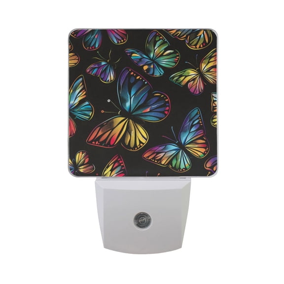 Gorgeous Butterflies Night Light 2 Pack LED Nightlight Plug into Wall Dusk to Dawn Sensor Soft White