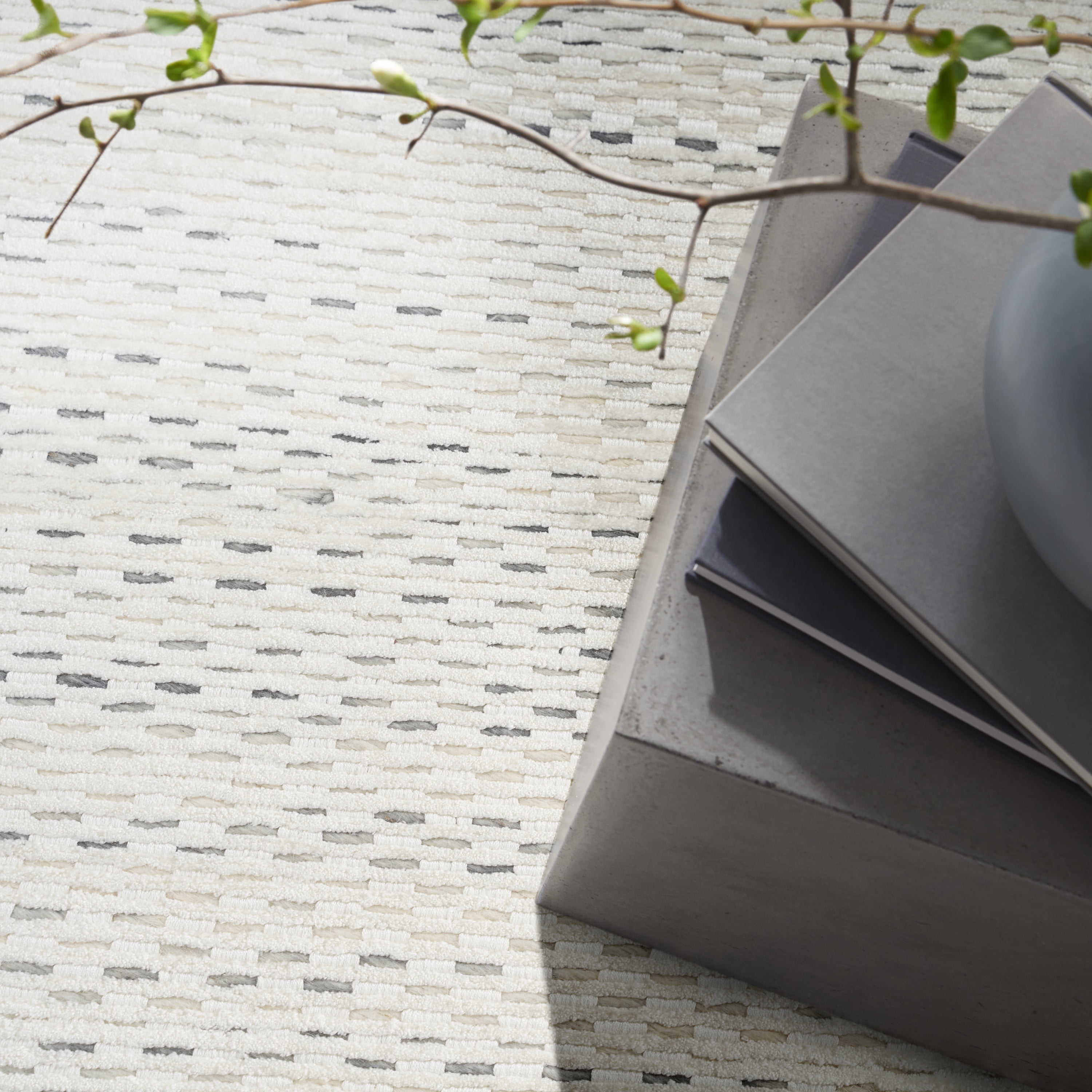 Nourison Valley Abstract Ivory 8'6" x 11'6" Area Rug, Easy Cleaning, Non Shedding, Bed Room, Living Room, Dining Room, Kitchen (9x12)