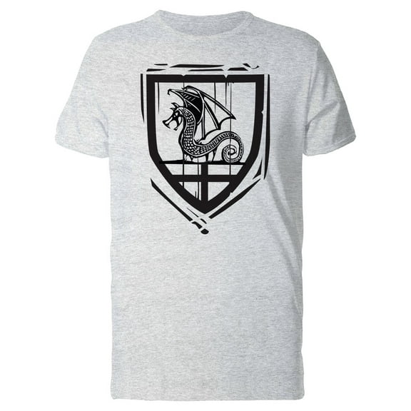 Sketch Of A Shield With A Dragon T-Shirt Men -Image by Shutterstock, Male XX-Large