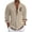 Khaki, variant on Button Down Linen Shirts for Men Casual Long Sleeve Regular Fit Beach Shirts Khaki M
